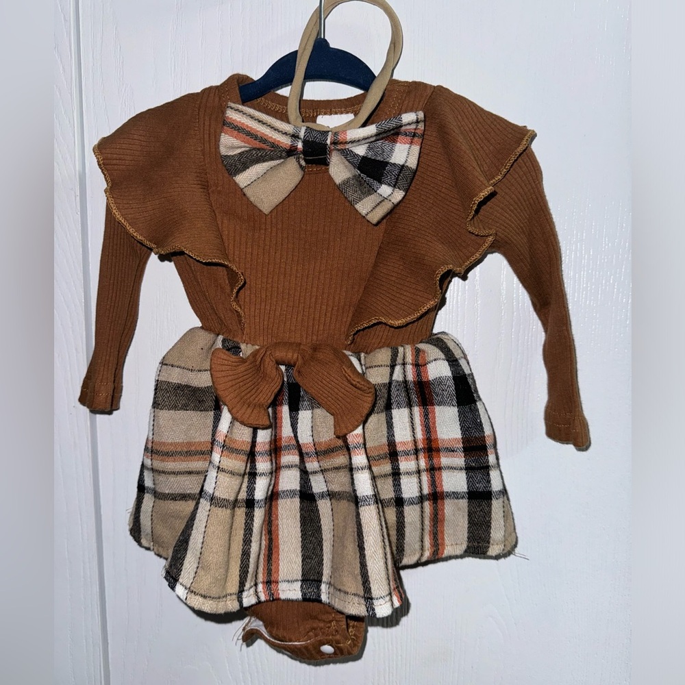 Stylish Fall Onesie Dress for Baby Girl (0-3 months) - Perfect for Autumn